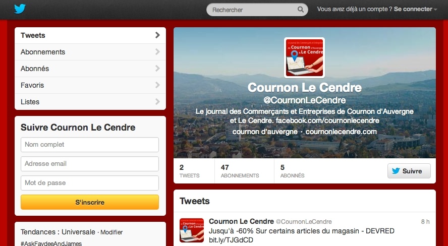 Suivez nous sur Twitter et Facebook !